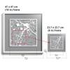 O3 DESIGN STUDIO Paper Map Frame, 22.8 x 22.8 cm, Gift Boxed, Changeable Background, White Map/White Frame, Stuttgart view 2