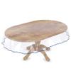 ANRO Transparent Oval PVC Tablecloth with Blue Hem, 240 x 140 cm, 0.5 mm view 1