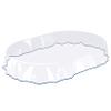 ANRO Transparent Oval PVC Tablecloth with Blue Hem, 240 x 140 cm, 0.5 mm view 2