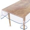 ANRO Transparent Oval PVC Tablecloth with Blue Hem, 240 x 140 cm, 0.5 mm view 3