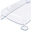 ANRO Transparent Oval PVC Tablecloth with Blue Hem, 240 x 140 cm, 0.5 mm view 4