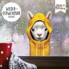 Llama in a Hooded Raincoat Window Decal, Fall Decor, Approx. A3 view 2