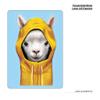 Llama in a Hooded Raincoat Window Decal, Fall Decor, Approx. A3 view 3