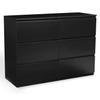 IDMarket TOMI 6-Drawer Dresser, 110 cm, Black Wood view 1