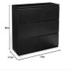 IDMarket TOMI 6-Drawer Dresser, 110 cm, Black Wood view 3