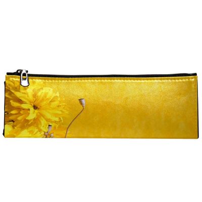 EZIOLY Zipper Pencil Case, Leather, Triangle, for School, Work and Travel