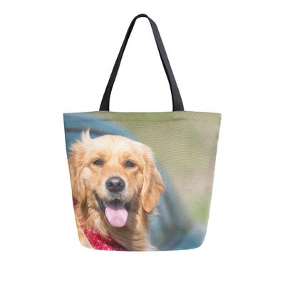 Golden Retriever Canvas Shopping Bag