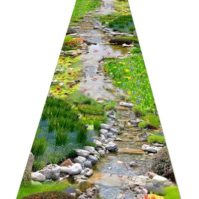 ZRUYI Runner Rug for Hallway, Corridor and Entryway, 3D Nature Scene, Extra Long, Gray, Customizable (Color: A, Size: 0.6 x 4 m)