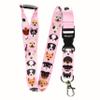 ROLSELEY ID Lanyard, 20 Pink Dog Breed Pattern, Metal Carabiner Clip and Safety Breakaway Buckle view 1