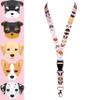 ROLSELEY ID Lanyard, 20 Pink Dog Breed Pattern, Metal Carabiner Clip and Safety Breakaway Buckle view 2