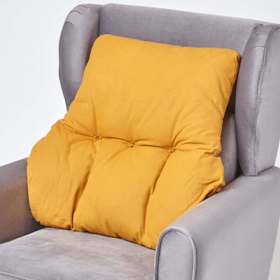 Homescapes Back Cushion for Sofa, Bed & Desk Chair, 68 x 58 cm, Mustard Yellow