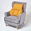Homescapes Back Cushion for Sofa, Bed & Desk Chair, 68 x 58 cm, Mustard Yellow view 2