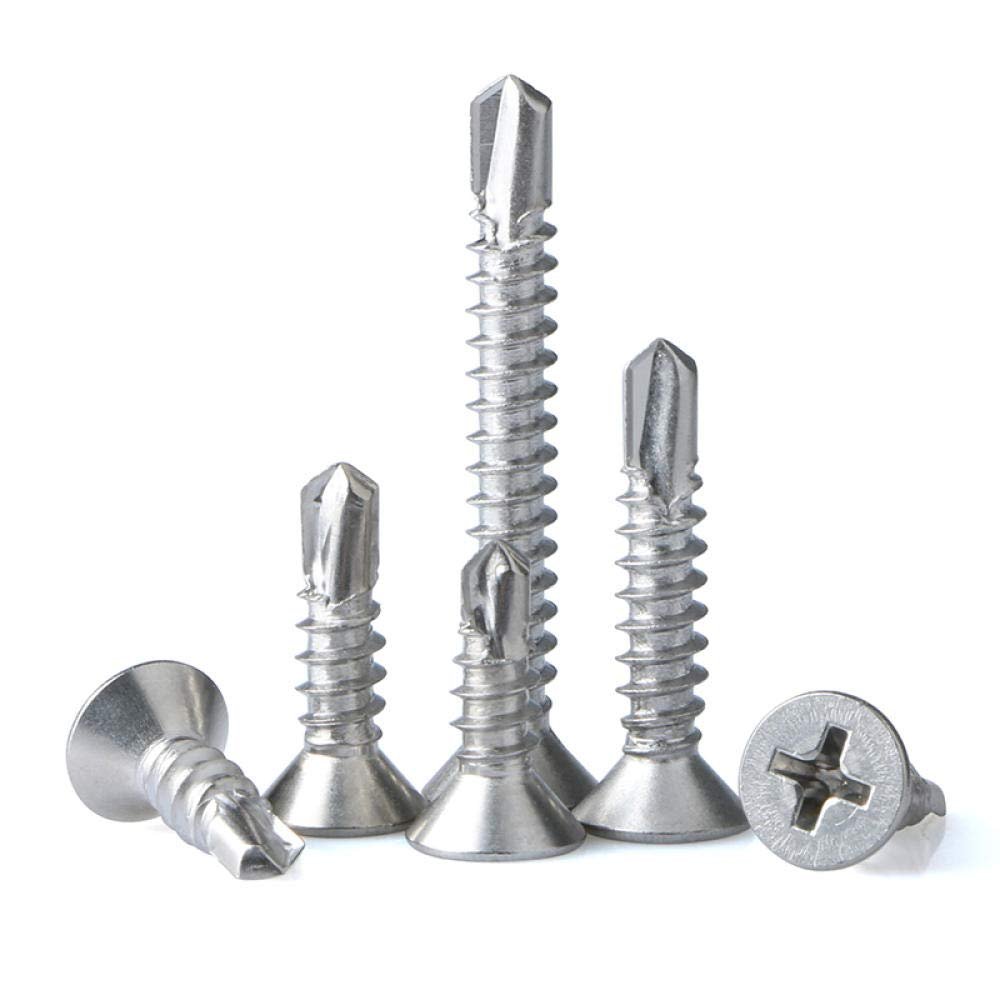 Stainless Steel Self-Drilling Screws, 3.9 x 13 mm [115 Pieces]