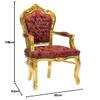 arterameeferro Baroque Louis XVI Red Armchair with Gold Leaf and Damask Upholstery view 3