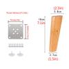 4-Piece Solid Oak Tapered Furniture Legs, 7.1 in (18 cm) view 2