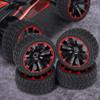 Woyisisi RC Car Tires, 4-Piece Rubber Tires with Rims for 1/10 Cars (Grain Pattern) view 3