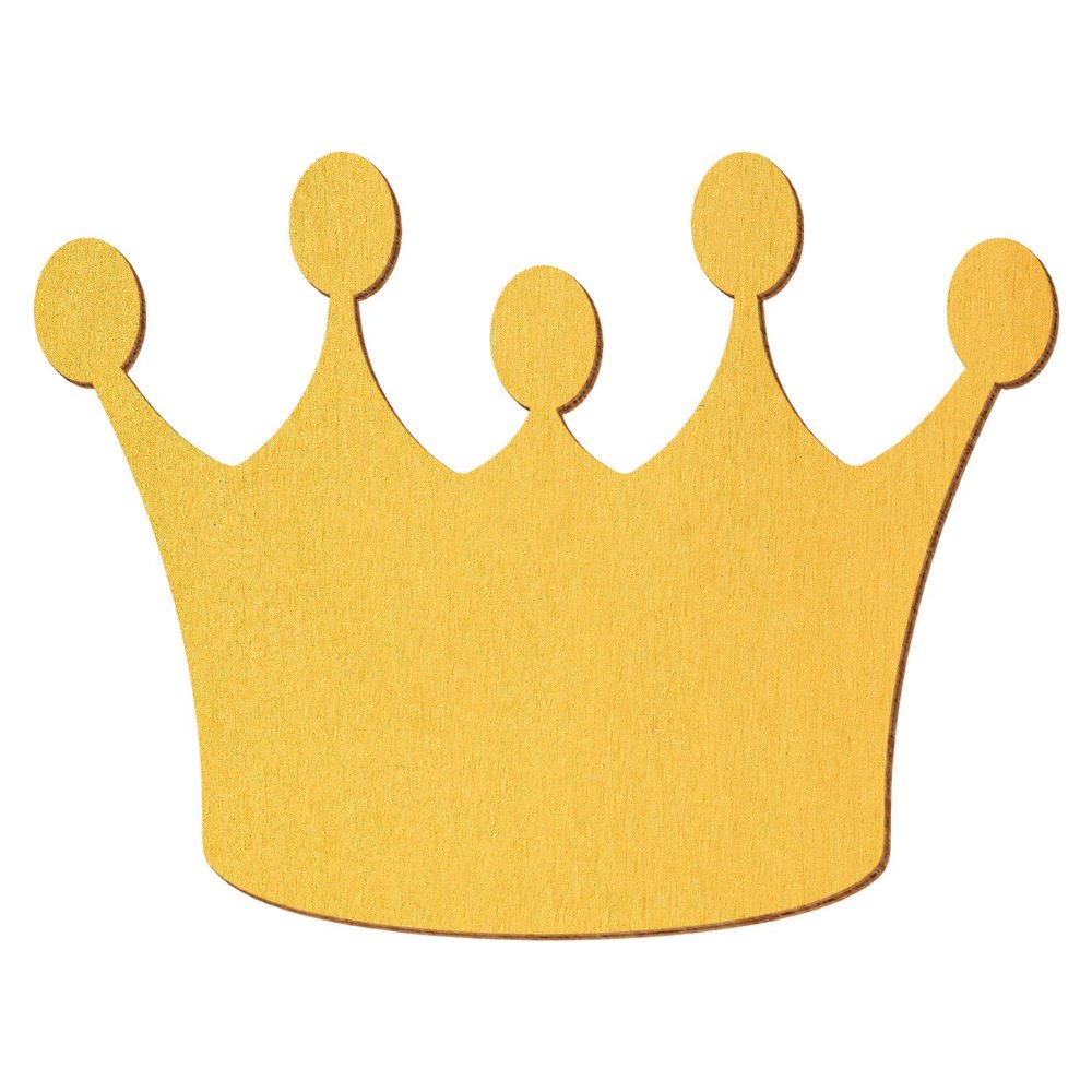 Gold Wooden Crown, 3–50 cm, Decorative Craft Shape, 100-Pack