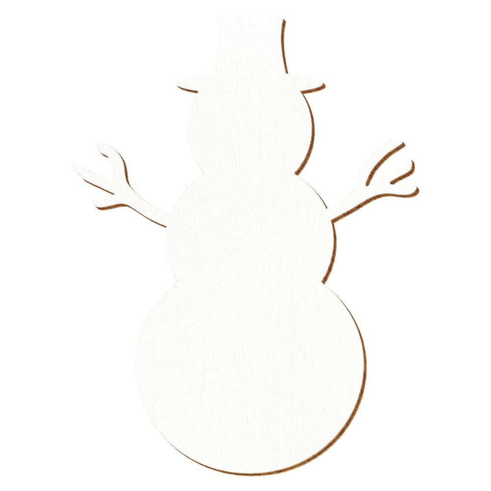 White Wooden Snowman Decoration, 3–50 cm, 38 cm, Pack of 1