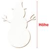 White Wooden Snowman Decoration, 3–50 cm, 38 cm, Pack of 1 view 3