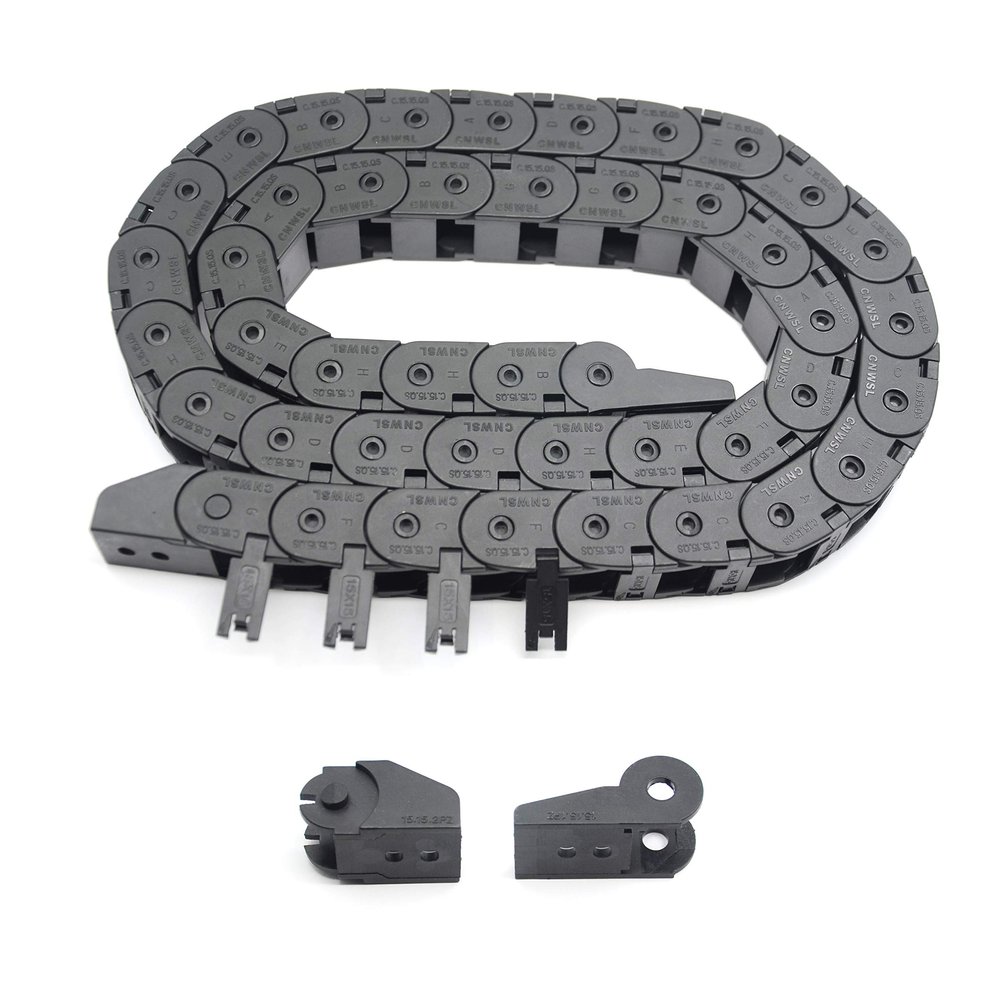 Befenybay R28 Flexible Plastic Cable Drag Chain, 15 x 15 mm, 1 m, Black, Open Type, for 3D Printers and CNC Machines