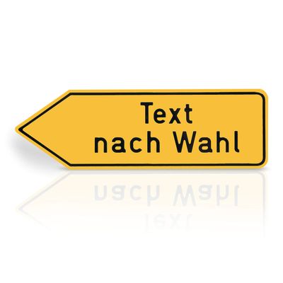 Betriebsausstattung24 Custom Left-Pointing Sign, 90 x 30 cm, Embossed Yellow Aluminum, Rounded Corners