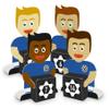 itenga Soccer Advent Calendar Craft Kit | 24 Cardboard Stands | Gift Boxes | Number Stickers 1–24 (Blue/White) view 1