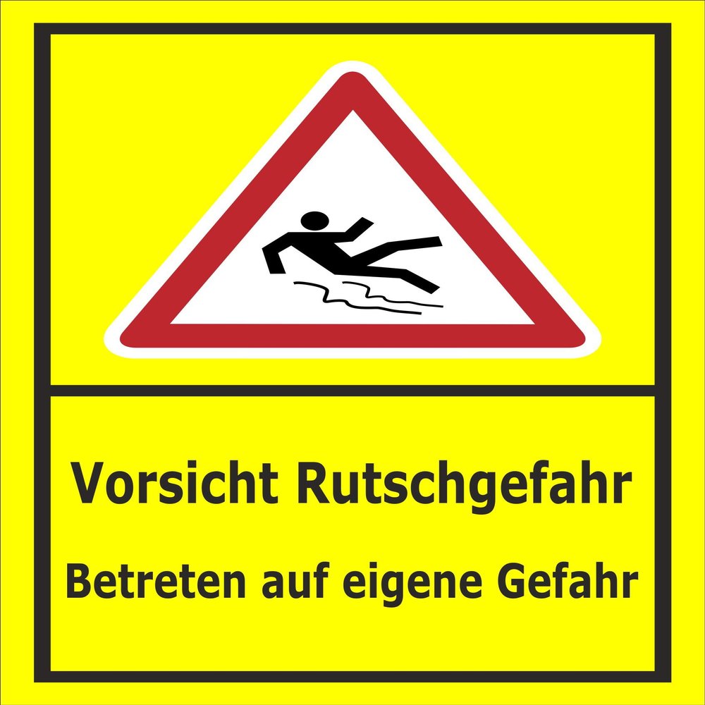 Caution: Slippery Surface Sign, 15 x 10 cm, 3 mm Aluminum Composite