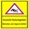 Caution: Slippery Surface Sign, 15 x 10 cm, 3 mm Aluminum Composite view 1