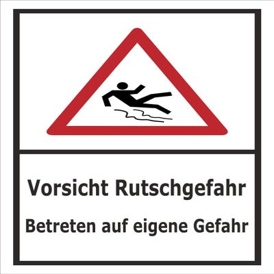 Melis-Folienwerkstatt “Caution: Slippery Surface” Sign – 60 x 40 cm – Drill Holes – 3 mm Rigid Foam Board – 20 VAR S00018-133-A
