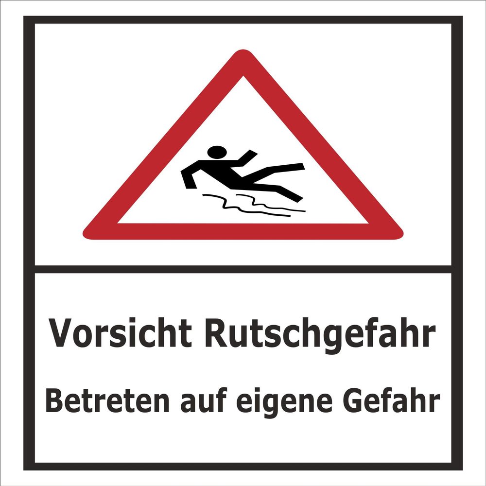 Melis-Folienwerkstatt “Caution: Slippery Surface” Sign – 60 x 40 cm – Drill Holes – 3 mm Rigid Foam Board – 20 VAR S00018-133-A