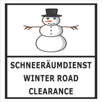 Melis-Folienwerkstatt Snow Removal Service Sign, 60 x 40 cm, 3 mm Rigid PVC
