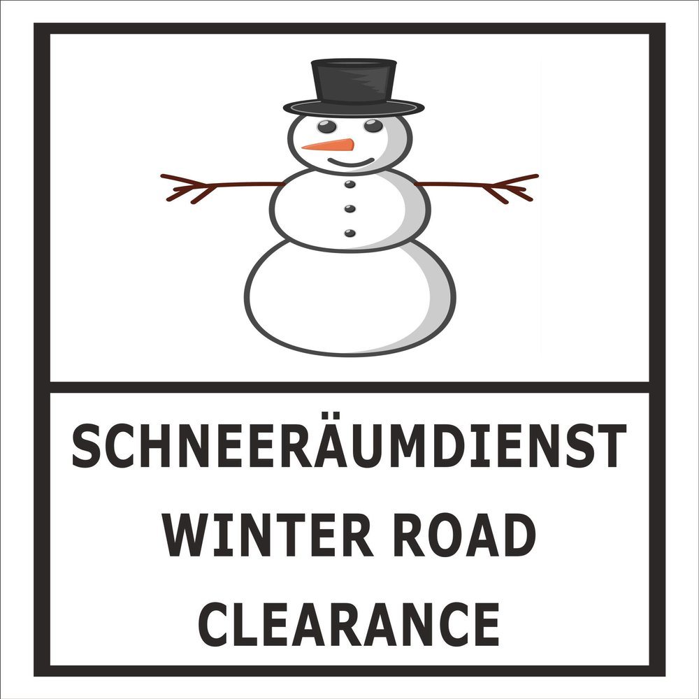 Melis-Folienwerkstatt Snow Removal Service Sign, 60 x 40 cm, 3 mm Rigid PVC