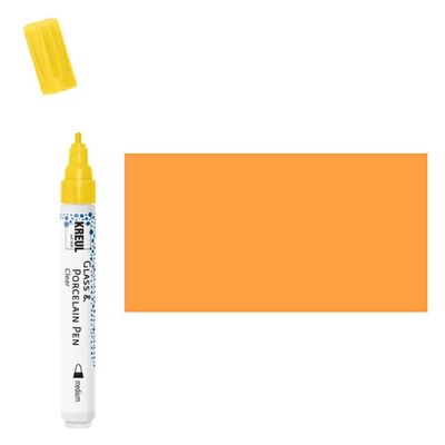 CREATIV DISCOUNT Glass & Porcelain Pen, Clear Orange