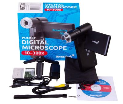 Levenhuk DTX 700 Mobi Portable Digital Microscope, 10–300x, with 4-inch Screen
