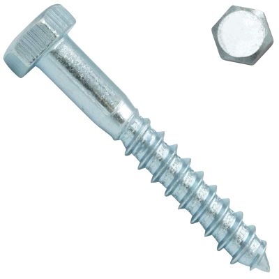Hex-Head Wood Screws 12 x 300 mm, 50-Pack, DIN 571, Galvanized Steel