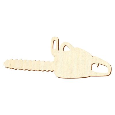Wood Chainsaw Craft Cutout, 12 cm, 50-Pack