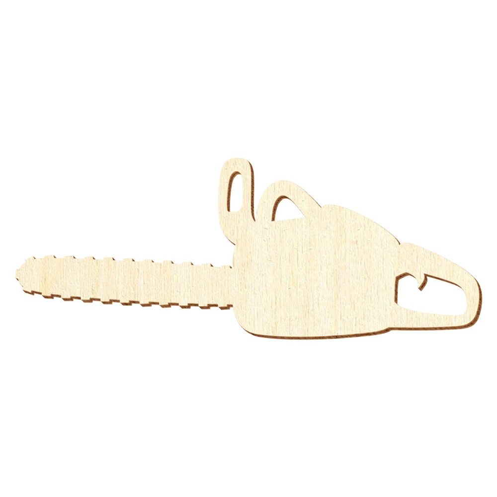 Wood Chainsaw Craft Cutout, 12 cm, 50-Pack