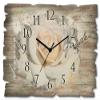 ARTLAND Silent Wooden Wall Clock, Rectangular, 40 x 30 cm, Rose Blossom Design view 1