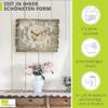 ARTLAND Silent Wooden Wall Clock, Rectangular, 40 x 30 cm, Rose Blossom Design view 3