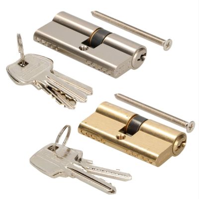 KOTARBAU 25/35 Nickel Double Euro Profile Cylinder Lock, Brass-Plated