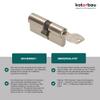 KOTARBAU 25/35 Nickel Double Euro Profile Cylinder Lock, Brass-Plated view 2