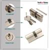 KOTARBAU 25/35 Nickel Double Euro Profile Cylinder Lock, Brass-Plated view 3