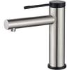 Ibergrif Bathroom Faucet, Brushed Stainless Steel, Gray, S view 1