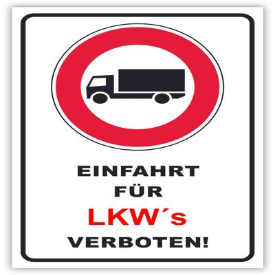 SCHILDER HIMMEL Customizable No Trucks Entrance Sign, 60 × 42 cm Aluminum Composite, No. 137