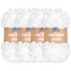 JubileeYarn Fun Finger Loop Yarn, Polyester, Jumbo Weight, White, 4 Skeins view 1