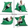 BuBiBag Beanbag – Rectangular Edgeless Floor Cushion, Indoor & Outdoor, Dark Green, 150 x 120 cm view 4
