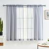 MYSTIC-HOME Sheer Voile Curtains, 45 in L, Rod Pockets, Semi-Crinkle Panels, Set of 2, Silver Gray, 52 in W x 45 in L view 1