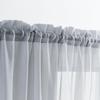 MYSTIC-HOME Sheer Voile Curtains, 45 in L, Rod Pockets, Semi-Crinkle Panels, Set of 2, Silver Gray, 52 in W x 45 in L view 2
