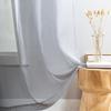 MYSTIC-HOME Sheer Voile Curtains, 45 in L, Rod Pockets, Semi-Crinkle Panels, Set of 2, Silver Gray, 52 in W x 45 in L view 3