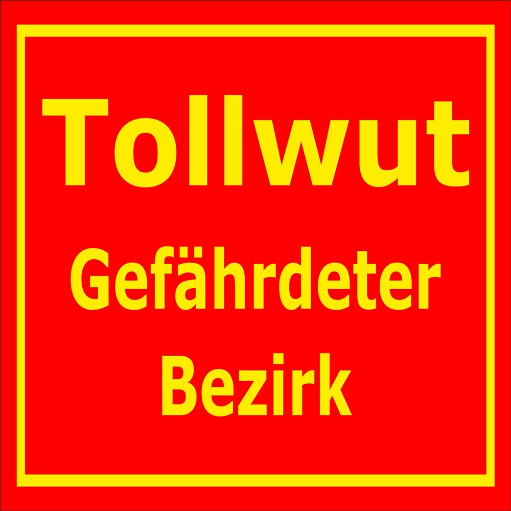 Melis-Folienwerkstatt Rabies Risk District Sign, 45 x 30 cm